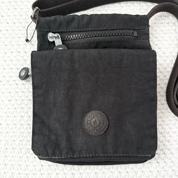 Kipling Black Nylon Live Light New Eldorado Minibag Crossbody Travel Bag No Fob - Picture 2 of 11